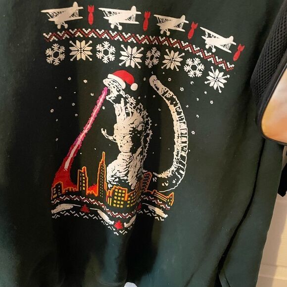 Godzilla Backpack Godzilla Christmas Sweater 2X Godzilla Plush Throw Blanket NEW - Picture 5 of 16